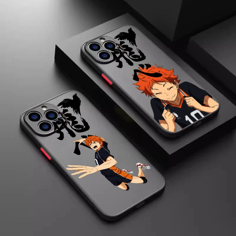 

Cool H-Haikyuu Cute Art Frosted Translucent For Apple iPhone 15 14 13 12 11 XS XR X 8 7 SE Pro Max Plus Mini Back Phone Case