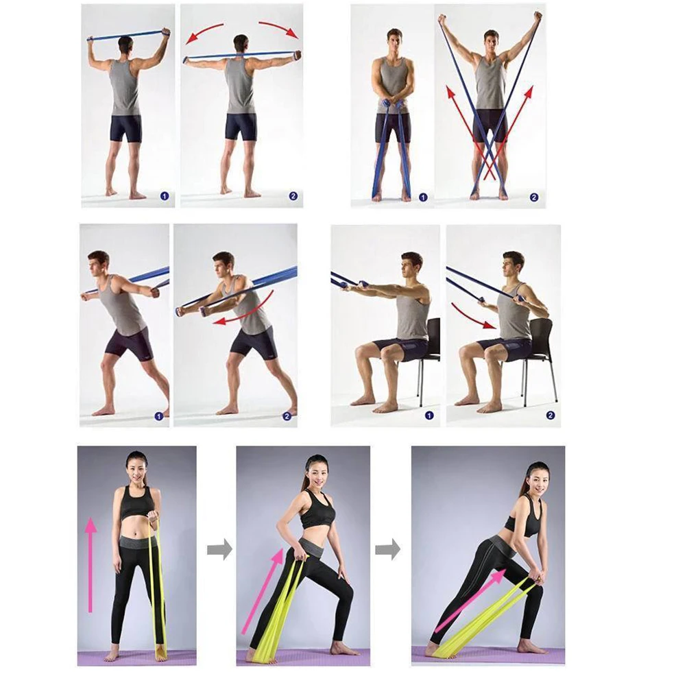 

2Pcs Yoga Resistance Bands Stretching Belt for Training Exercise Sports Straps Home Use Portable Durable Latex Fitness