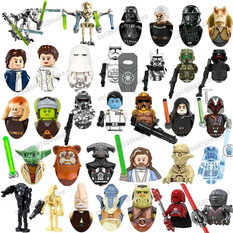 

PG736Star Wars Clone Troopers Mandalorian Han Solo C-3PO Darth Vader BbbaFett Block Mini Robot Figure Toy Bricks Assembling Doll