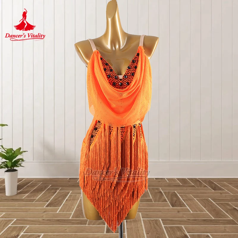 Dançarino vitalidade blackpool dança festival campeonatos de dança latina roupa adulto chacha realizar estilingue saia franjas personalizado
