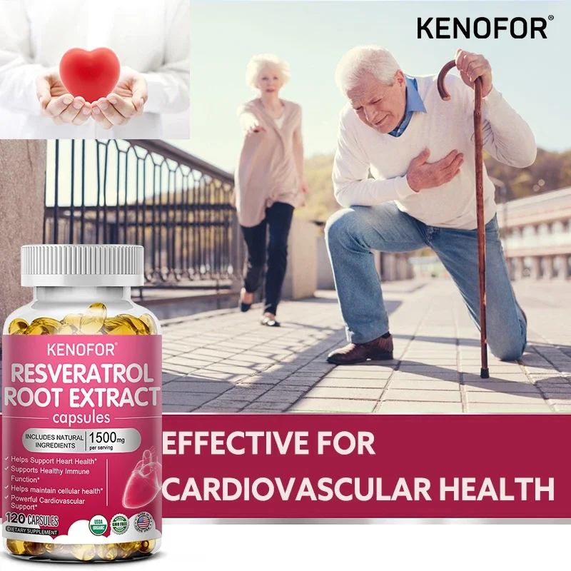 RESVERATROL ROOT , 1500 Mg of Powerful Antioxidants and Trans-resveratrol for Anti-aging, Cardiovascular, Maximum Benefits