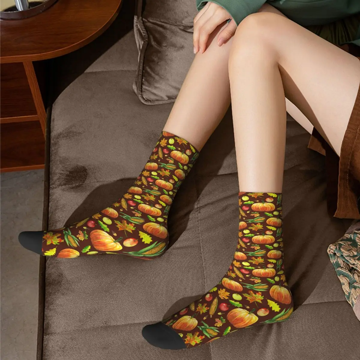 Calcetines Unisex para hombre y mujer, medias Unisex con patrón sin costuras de verduras