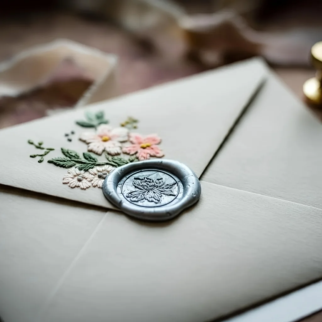 Custom Wedding Wax Seal Stamp and 100pcs Wax Seal Beads Kit, Wedding Couple Initials & Sealing Wax Personalized logo view 6