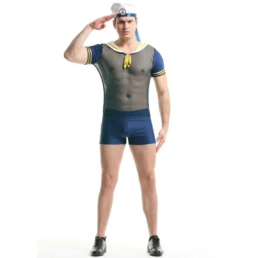 Set Lingerie Imam Angkatan Laut Pelaut Permainan Peran Seksi Seragam Setan Rave Pria