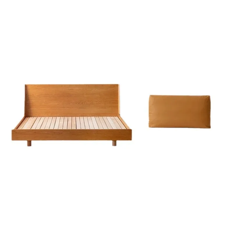

Soft bag solid wood, Nordic cherry wood 1.5 meters small apartment Japanese suspension, master bedroom 1.8 meters double bed