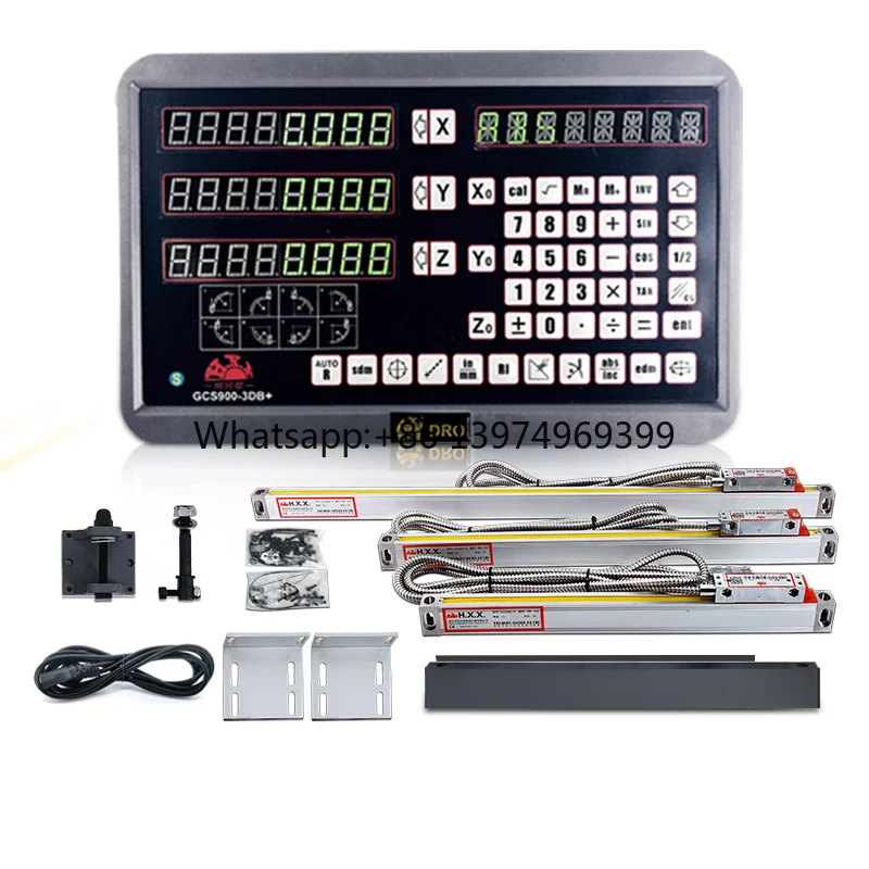 HXX 3 Axis Cnc Controller DRO Digital Readout with 3 Pcs Linear Scale Electronic Ruler for Motorcycle Cylinder Boring Machine