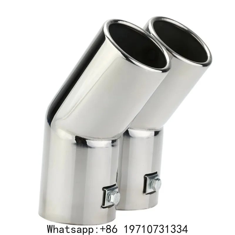 Dual Pipes Stainless Steel Exhaust Tail Pipes Muffler Tips for VW Golf 4 Bora Jetta