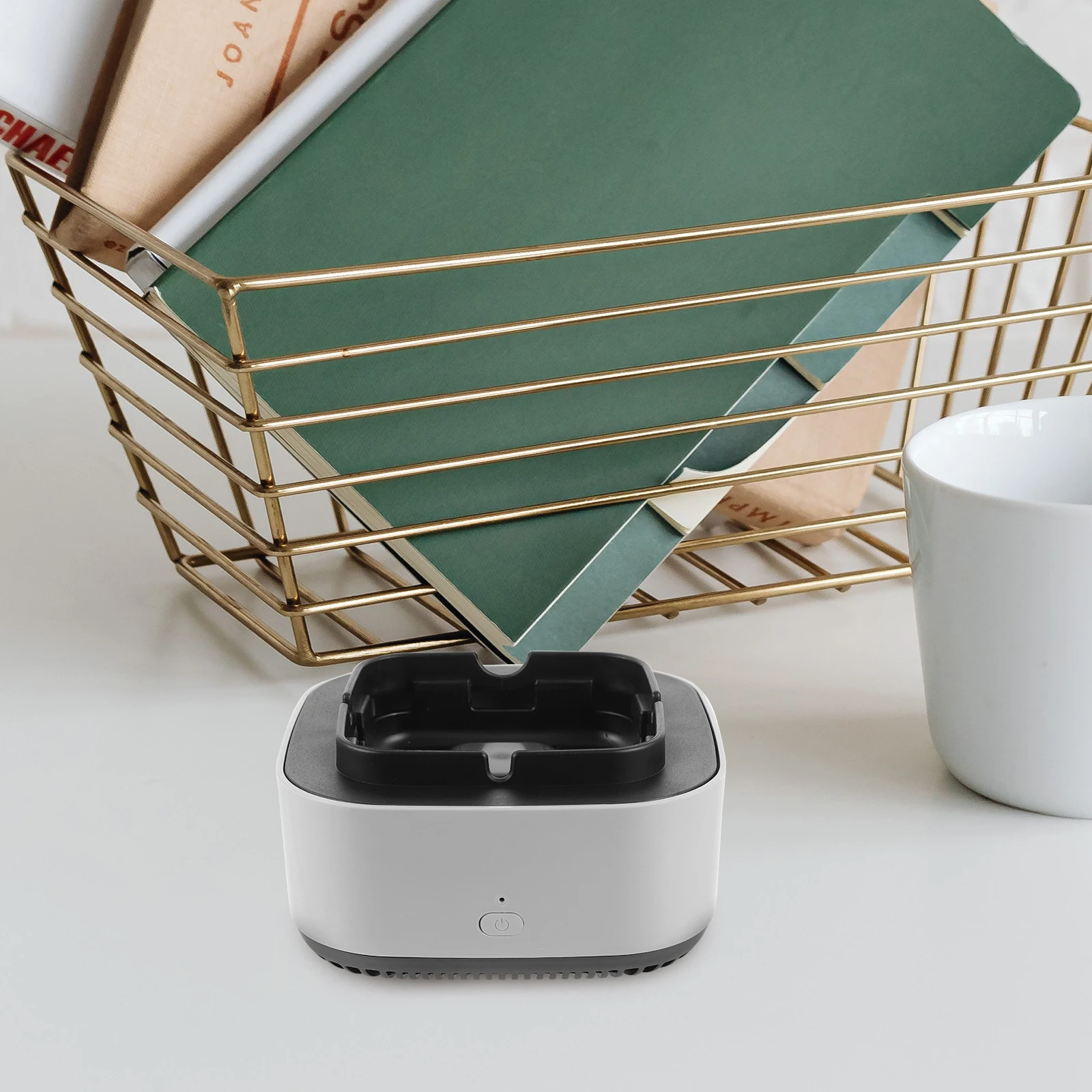 

Creative Air Purifying Ashtray Grey Home Use Includes Aromatherapy Patch ash holder powered filter ashtray air purifier