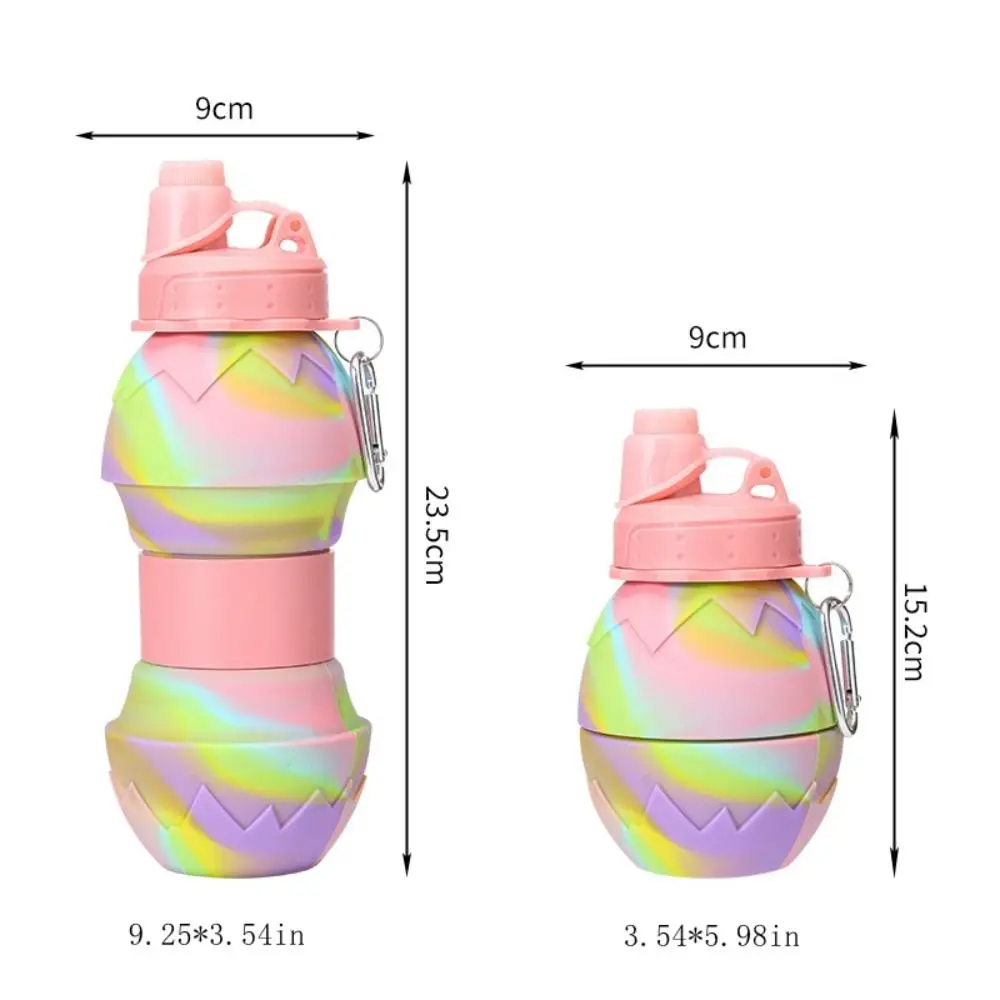 With Carabiner Silicone Folding Cups Silicone Multifunction Sport Water Bottle Large Capacity Anti-fall Portable Water Bottle view 6