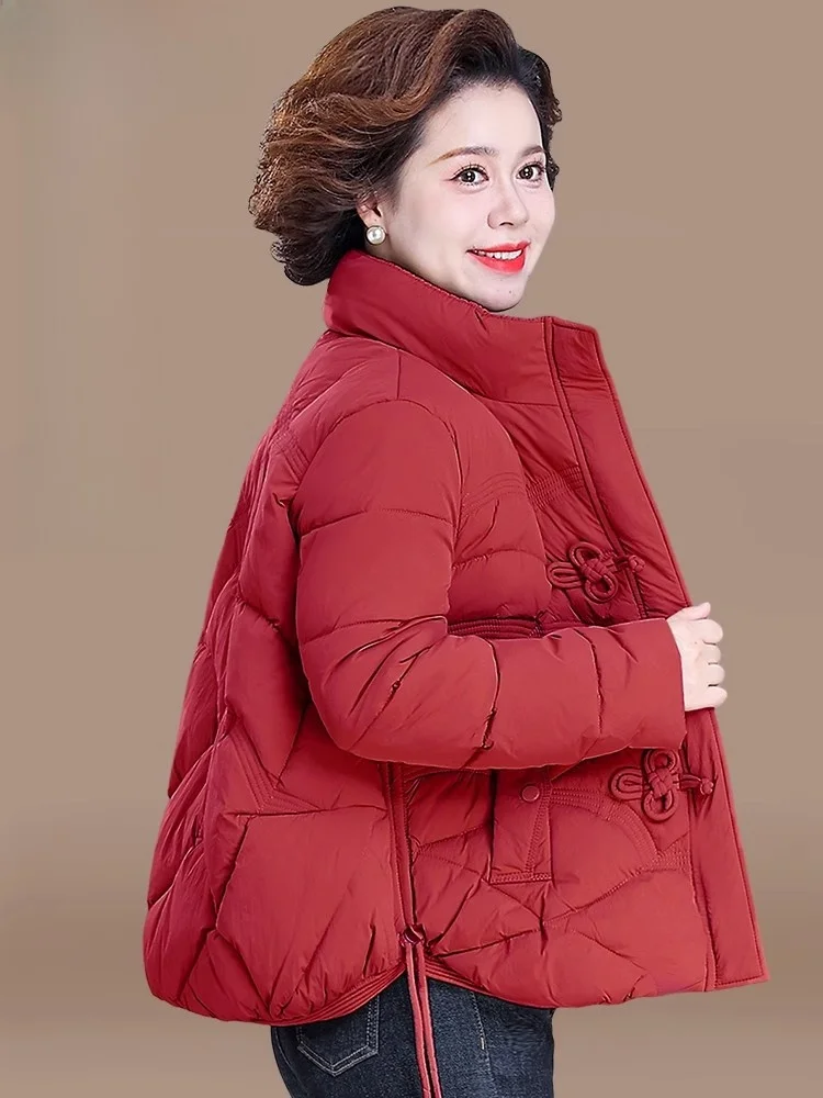 

Faionable Winter Jaet for Mom Cotton Padded Coat ly Women's Clothing New Year's Wear Luy Year Outerwear for Women