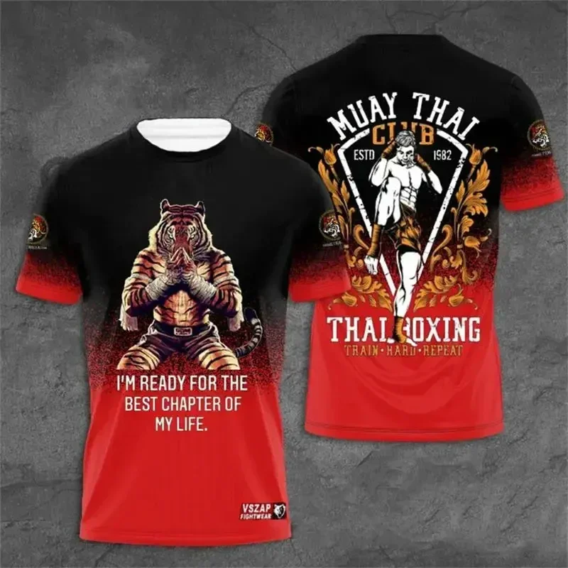 3D Muay Thai Wrestling Printed T-Shirt Men'S Fashion Sports Short Sleeve Men'S Gym Top Classic Clothing Harajuku T Shirt