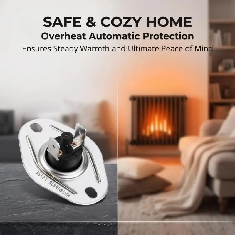 J6PE Heating Equipment Temperature Limit Control, HH18HA416 Replacement Component with Two Blade Terminals Integrated