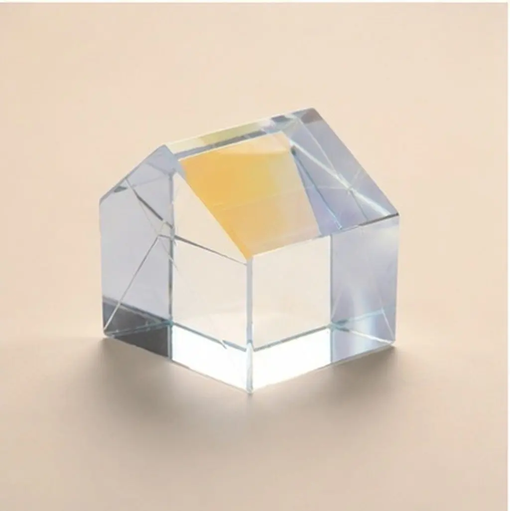 1Set Sun Catcher Prism Cube Glass Optical Prism Color Refraction Small Prop Decorative Home Garden Physics Teaching