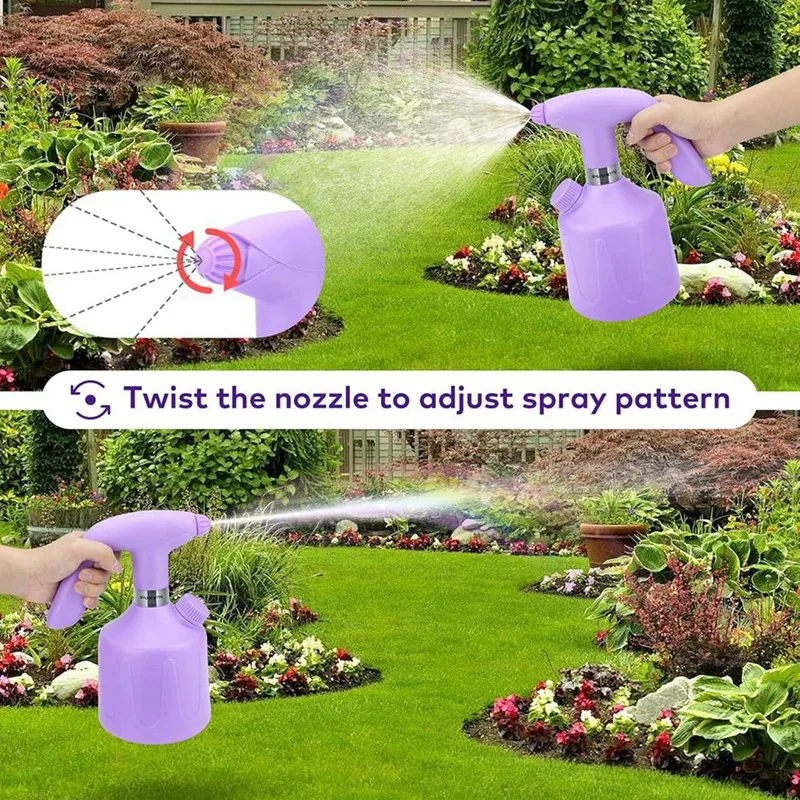 A74E-Bottiglia spray elettrica Mister automatico per piante Bottiglia spray continua con spruzzatore alimentato a batteria ricaricabile da 1,8 litri