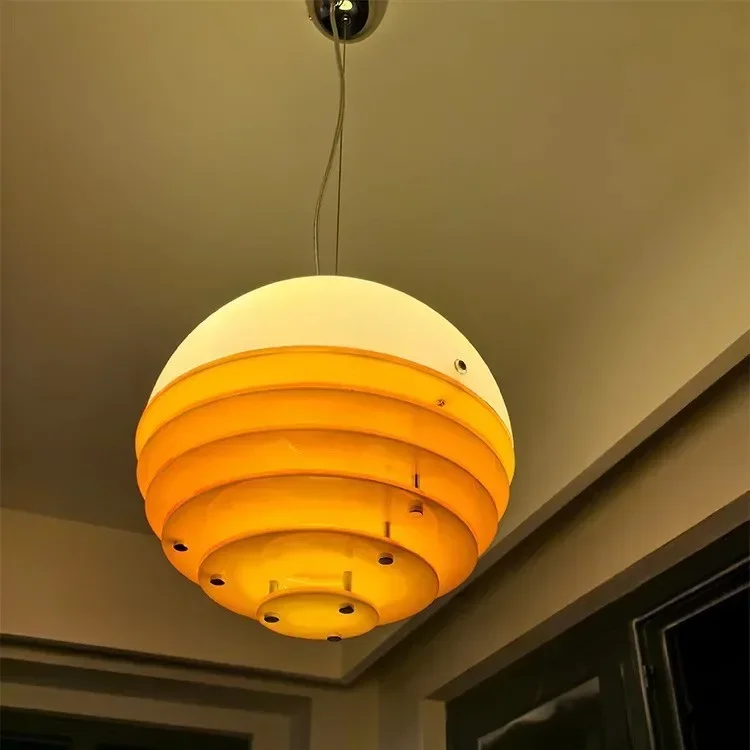 Orange restaurant chandelier bedside bar island Memphis design retro artist ambient light