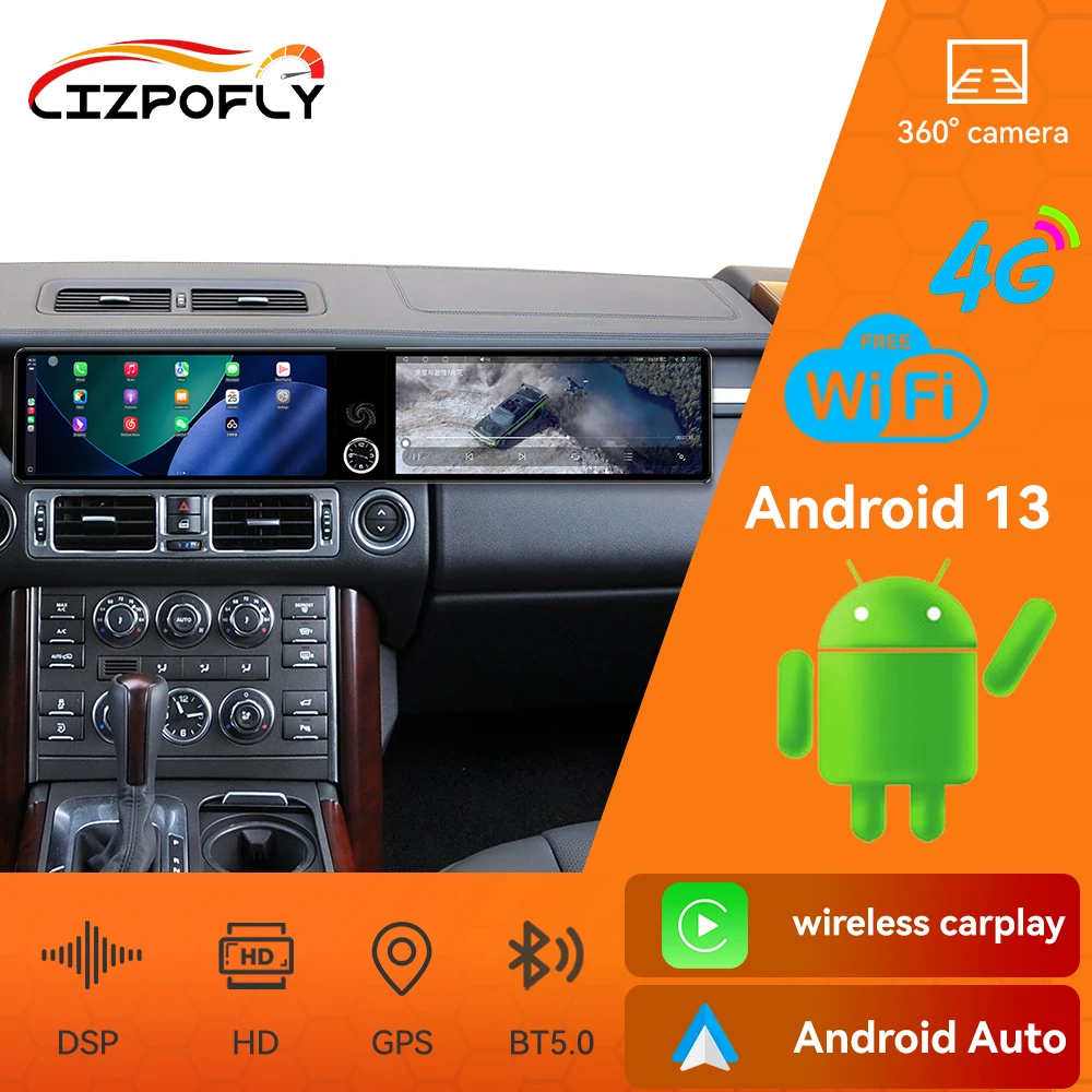 

Dual 12.3" Car Radio For Land Rover Range Rover Vogue 2010-2012 Carplay Android GPS Navigation Autoradio DSP Multimedia Video 4G