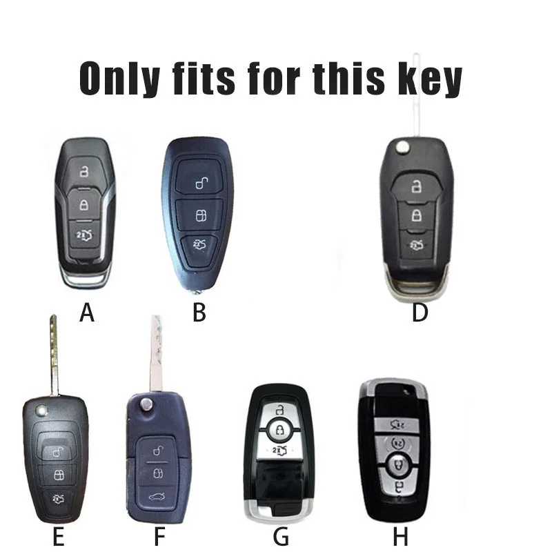 Leather Car Smart Remote Key Cover For Ford Focus Mk3 Mk4 Fiesta Kuga Escape Edge Explorer Mondeo Ranger F-150 Mustang Sticker view 2