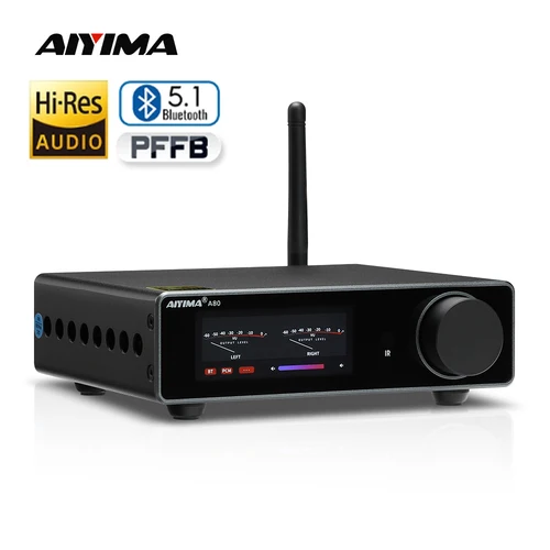 AIYIMA A80 TPA3255 DAC Bluetooth PFFB amplificador de potencia estéreo 300Wx2 Clase D 2,0 amplificador Digital de alta resolución con entrada USB RCA TRS OPT COA