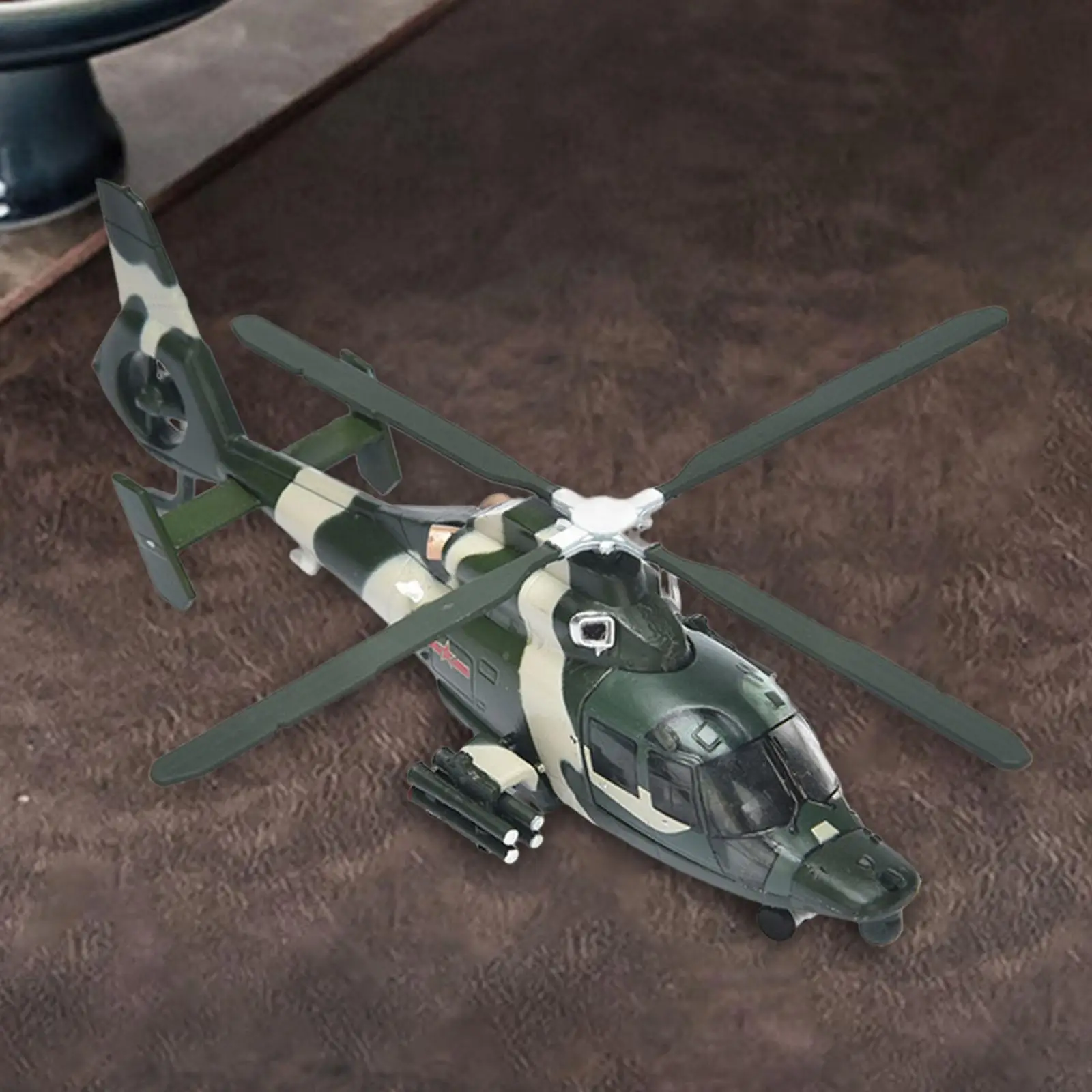 

1:100 Z-9 Helicopter Model Gift Desktop Decoration Kids Adults Toy Retro Fighter Model for Bedroom Shelf Cafe Office TV Cabinet