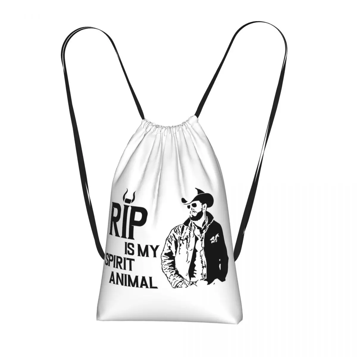Rip Wheeler Rip Is My Spirit Animal Dutton Ranch Yellowstone Drawstring Backpack Sports Gym Bag Portable Travel Drawstring Bag