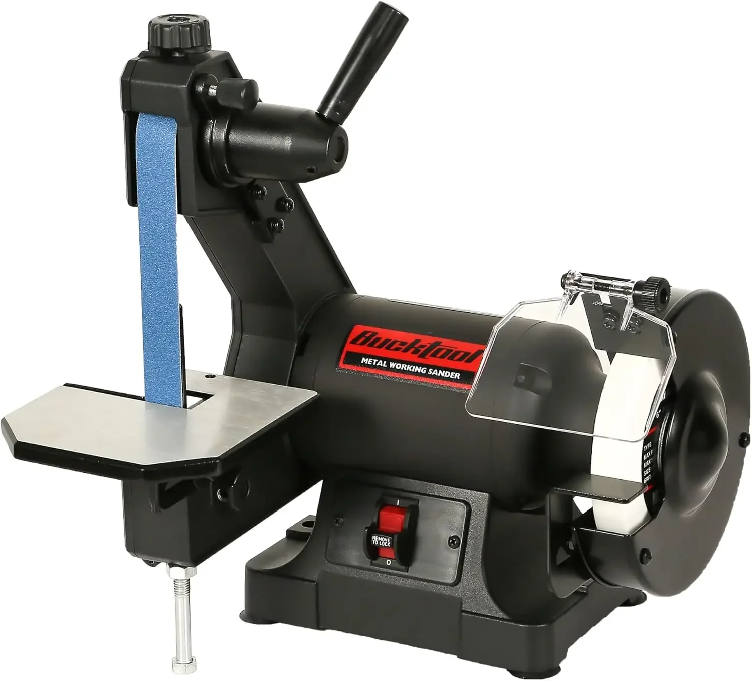 Low Speed Bench Belt Grinder Combo Belt 6 inch Grinder Low Speed Bench Belt Disc Sander Combo for Knife Making Sharpening