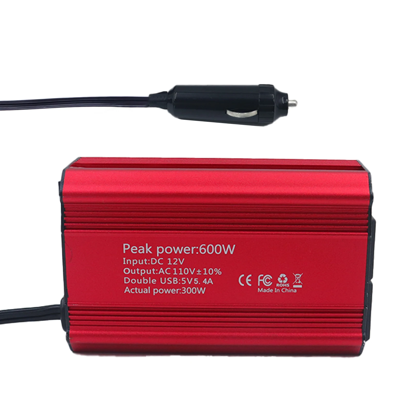 SSTH 300 واط عاكس طاقة السيارة 600 واط الذروة الطاقة تيار مستمر 12 فولت إلى التيار المتناوب 110 فولت مع محول USB المزدوج محسن موجة جيبية المكونات العالمية #6