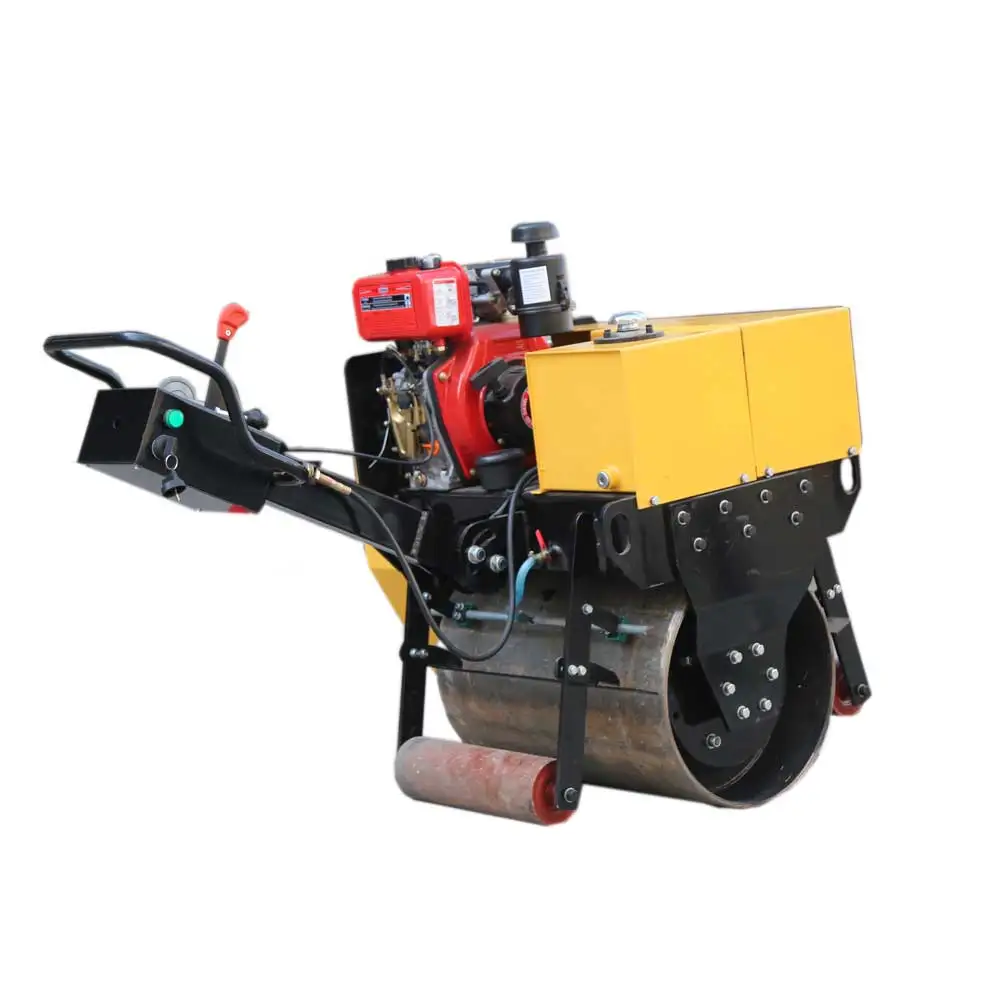 High Quality Road Construction Machinery Walk-behind Double Drum Mini Small Road Roller Compactor Vibratory Road Roller for Sale