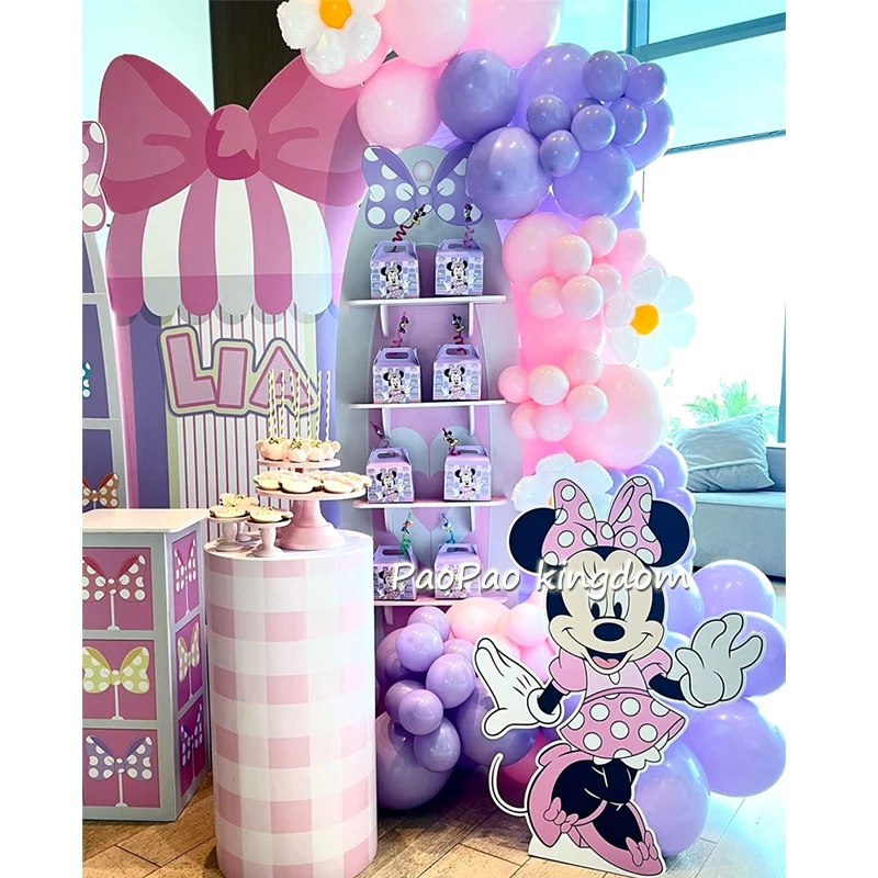 ميكي ميني ماوس بالونات جارلاند قوس عدة عيد ميلاد بالونات اللاتكس ديكور الحفلات Globos فتاة استحمام الطفل الهدايا الإمدادات #6