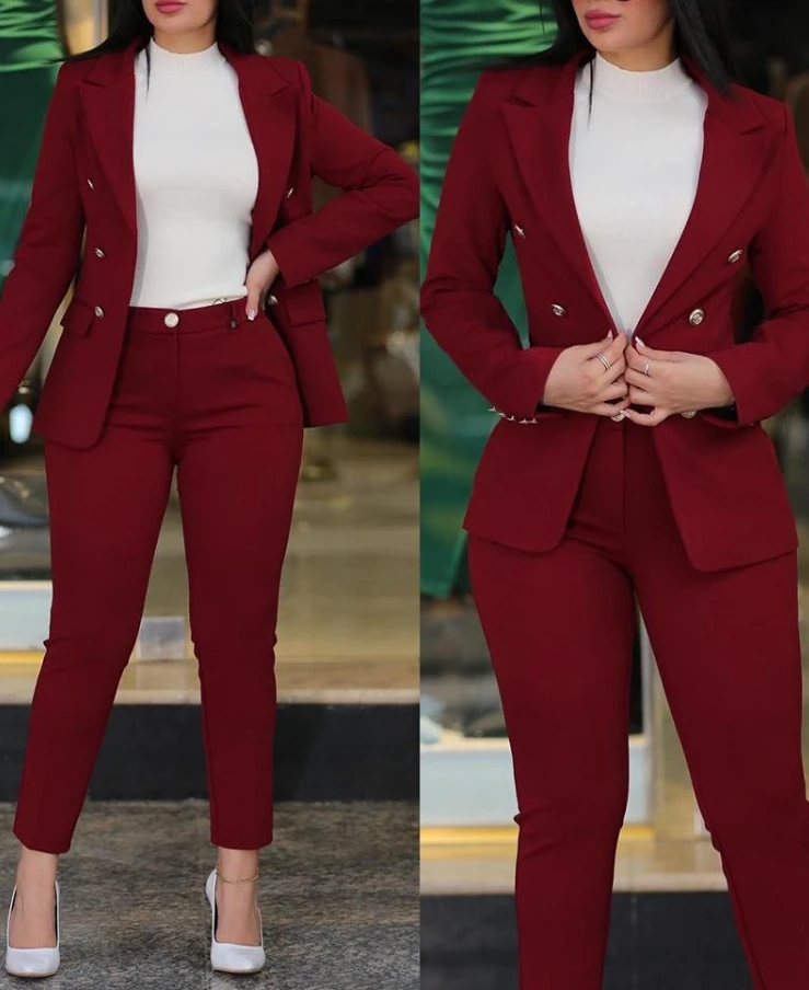 Fashionable Summer New Two-Piece Set with Temperament Commuting Leisure Fashionable Professional Women's Suit Set