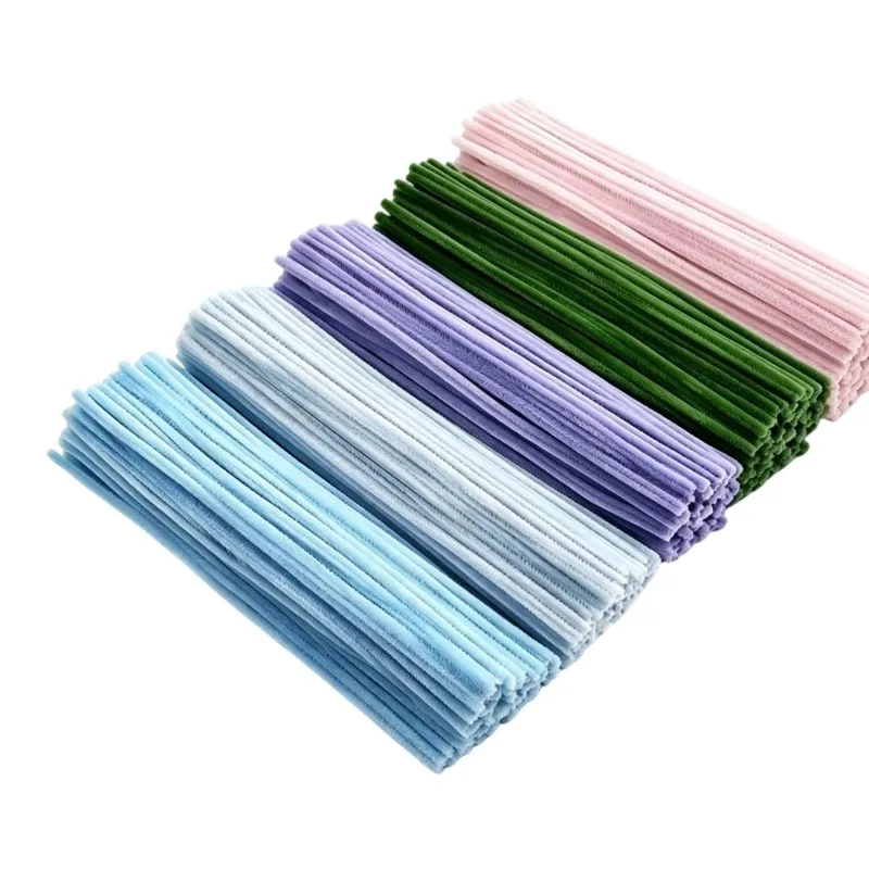 SHGO-Flower Making Kit 400Pcs Pipe Cleaner Bulk Flower Kit, Floral Wires, Plush Twisted Stick Flower DIY Kit view 5