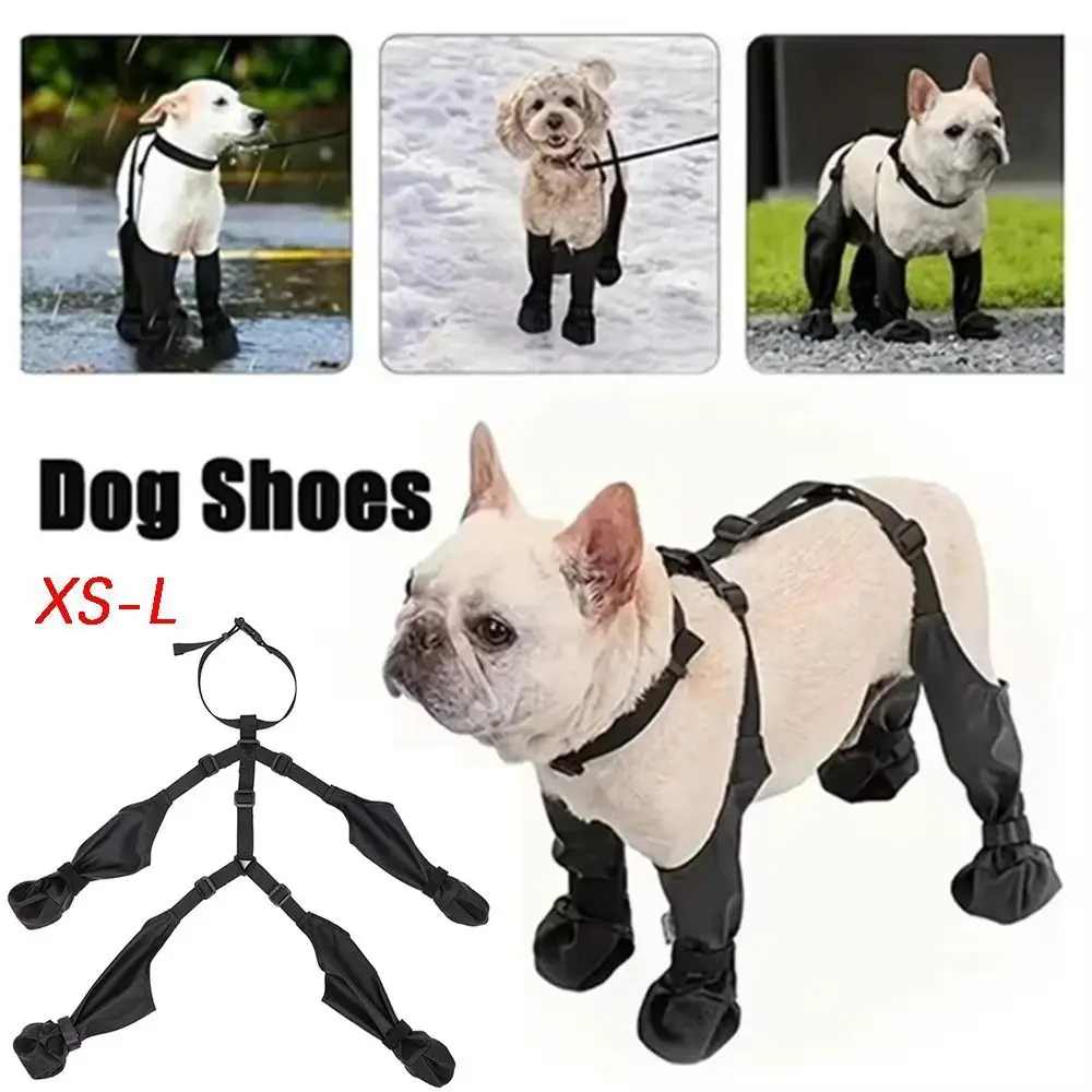 Anti-fall Waterproof Dog Shoes Adjustable Anti-Slip Dog Rain Booties Dirty-proof Pet Paw Protector Pet Outdoor