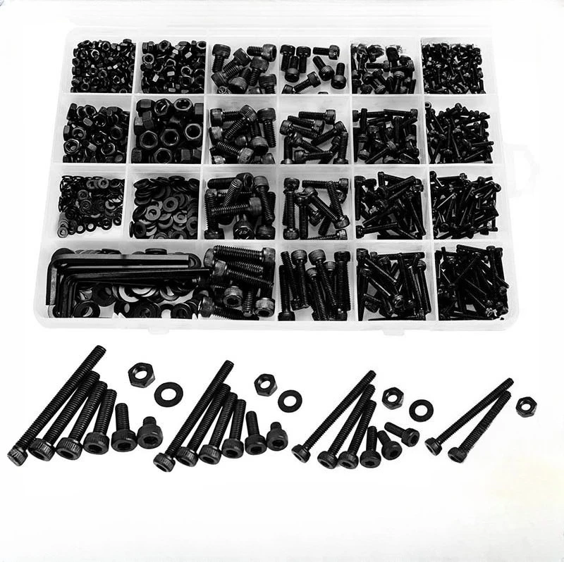

1060 PCS Hex Screw Set Alloy Steel Carbon Steel Combination Kit M2–M5 Durable Industrial Fasteners for Construction Metal