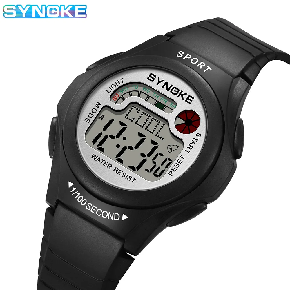 Men Digital Sports Watch Waterproof Watch with Stopwatch Countdown Alarm Function Rubber Strap Wrist Watch for Men