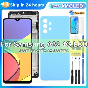 100% נבדק עבור Samsung Galaxy A32 4G תצוגת LCD מסך מגע דיגיטייזר התקן עבור Samsung A325 A325F SM-A325M החלפה