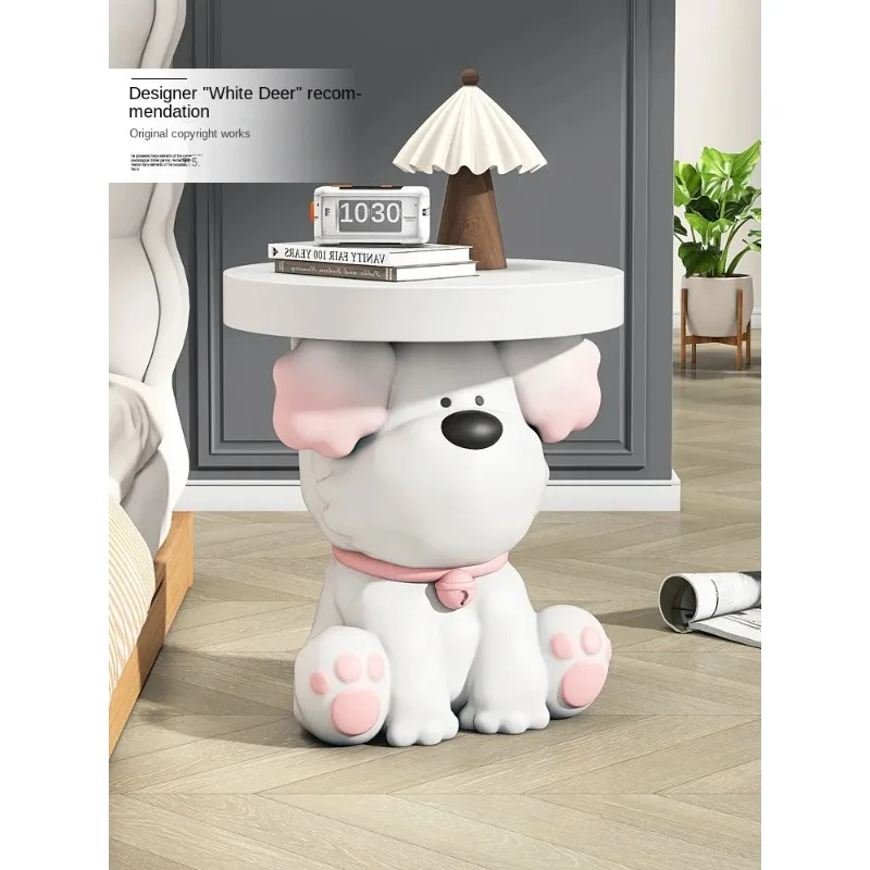 Cartoon Dog Statue Coffee Desks Living Room Decoration Side Corner Table Next To The Sofa Resin Animal Tea Tables Furniture