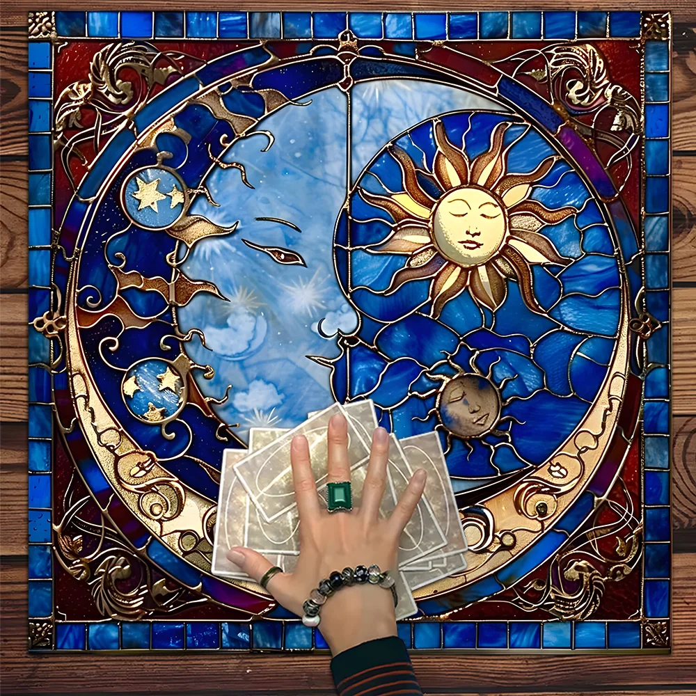 Moon Tarot Card Tablecloth, Practical & Durable, Perfect for Tarot Reading Divination and Home Decor