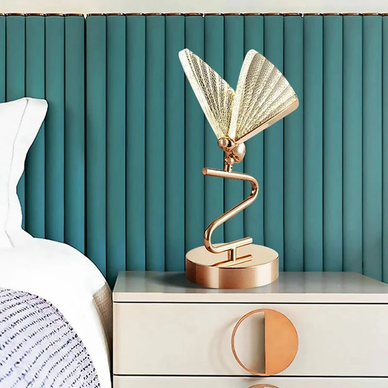 AT51-Butterfly Decorative Lamp 6W LED Desk Lamp For Living Room Modern Floor Lamp For Bedroom Office EU Plug