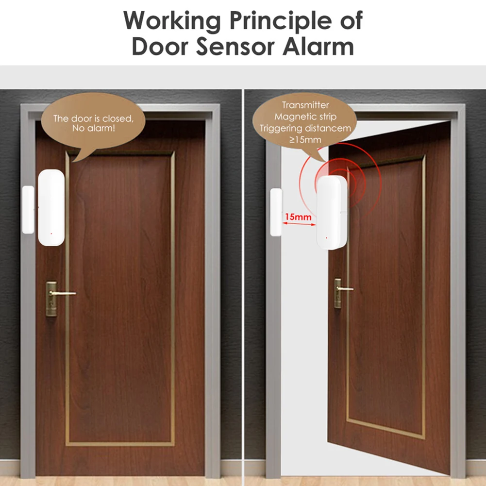 Sensor de puerta inalámbrico Universal, alarma inteligente para ventana y puerta, accesorios