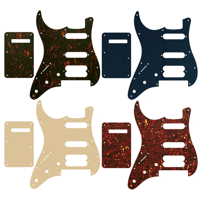 기타 Pickguard-왼손잡이 용 US 11 나사 구멍 Tremolo Bridge player가있는 SSH Strat 험버커 스크래치 플레이트 및 Amp 백 플레이트