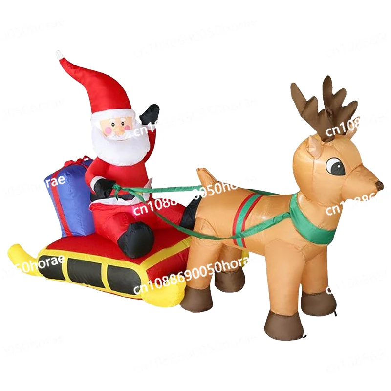 6FT Hot Sale Xmas Outdoor Decor Christmas Deer with Sled Car Xmas Large Christmas Decorations