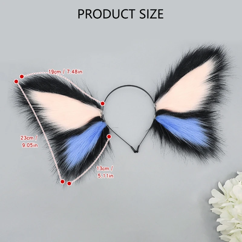 xxfd動物耳ヘッドバンドヘアバンドエルフ耳クリスマスハロウィーンのヘアアクセサリーコスプレパーティーバタフライヘッドバンド