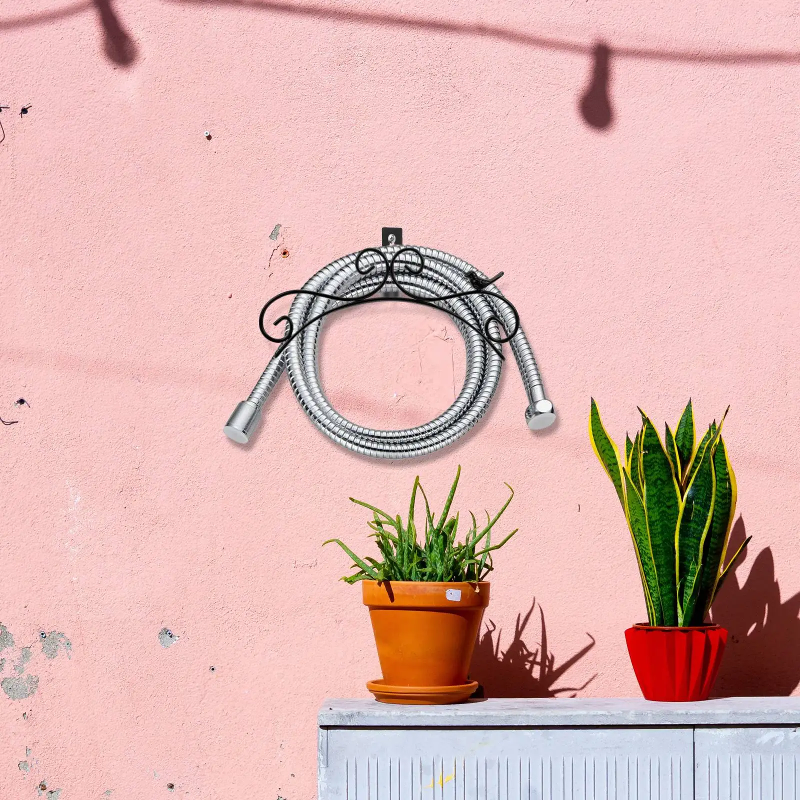 Iron Garden Support Rack Wall Pipe Storage Bracket Mount Pipe Holder Shelf Smooth Classic Outdoor Decor Easy Install