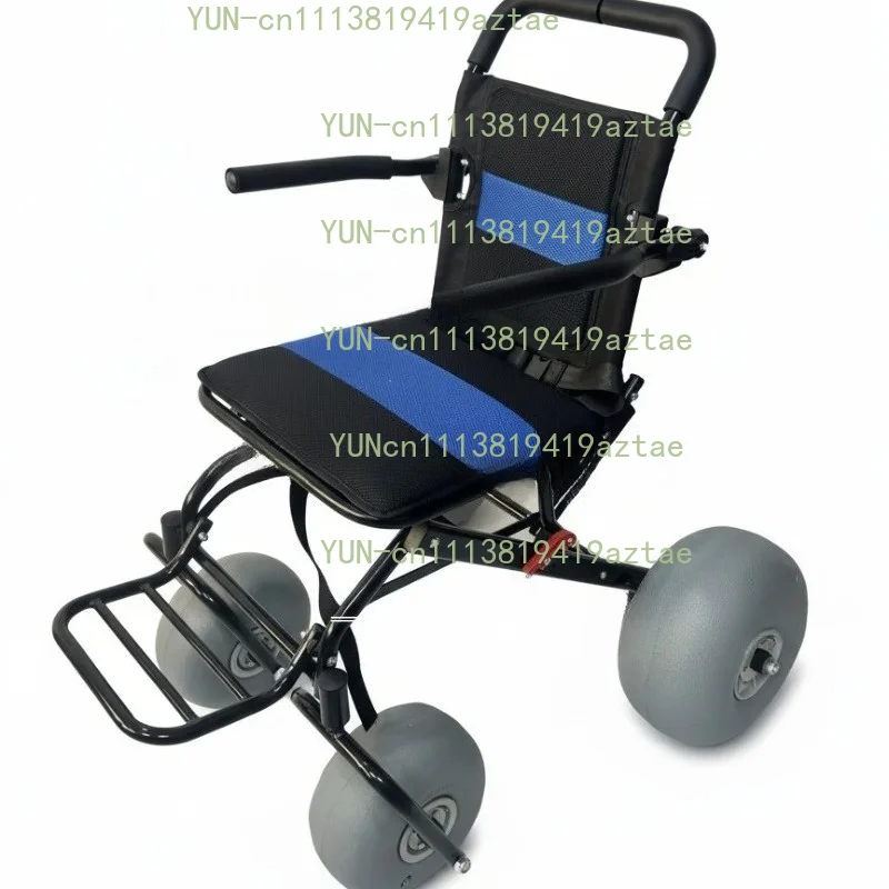 Beach wheelchair  all-terrain breathable seat backrest waterproof safety lightweight recycling foldable mobile
