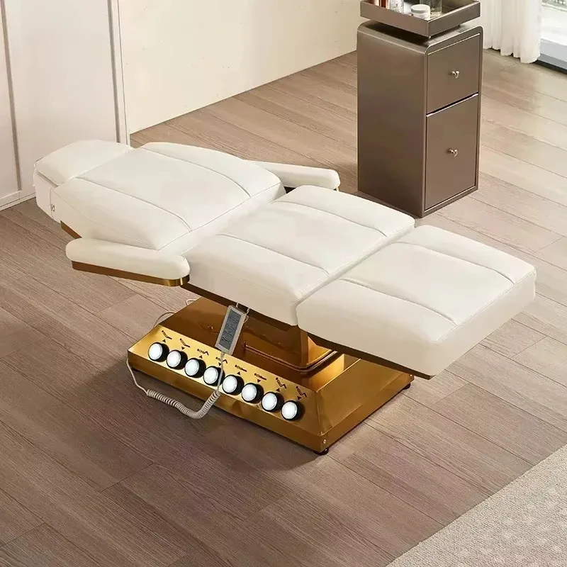 

Подходит для салона ресниц с мотором, последняя модель 2025 года, современная электрическая косметическая массажная кровать.