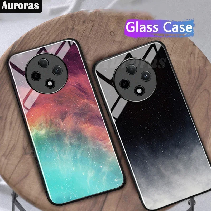 

For OPPO Reno 12F 5G Case Tempered Glass Full Cover Starry Sky Design Feather Funda For OPPO Reno 12 Pro 12FS 4G/5G Cover