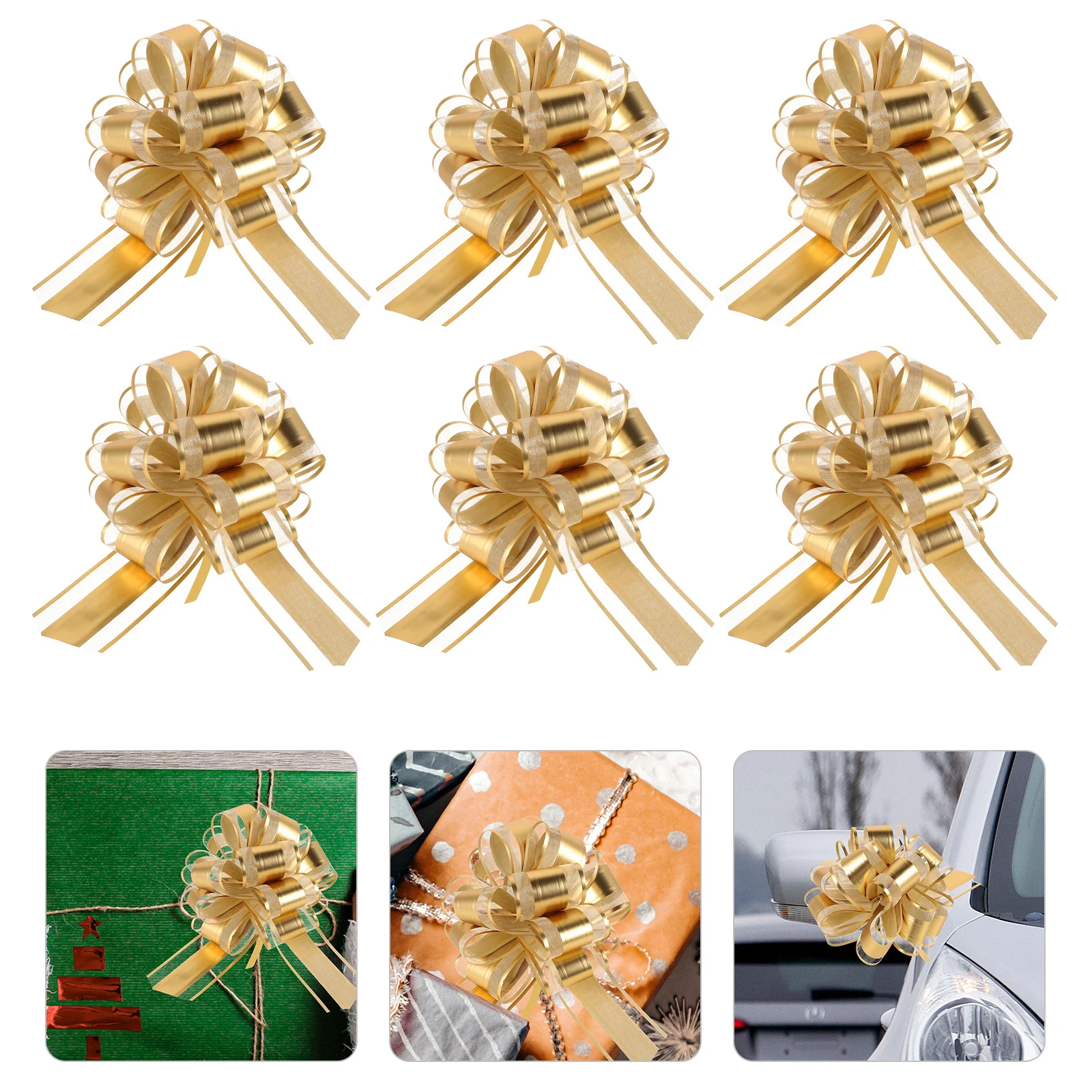 

10Pcs Pull Bow Wedding Car Decoration Colored Large Pull Bows Flowers Party Wedding Car Packing Decors Bow Decoration