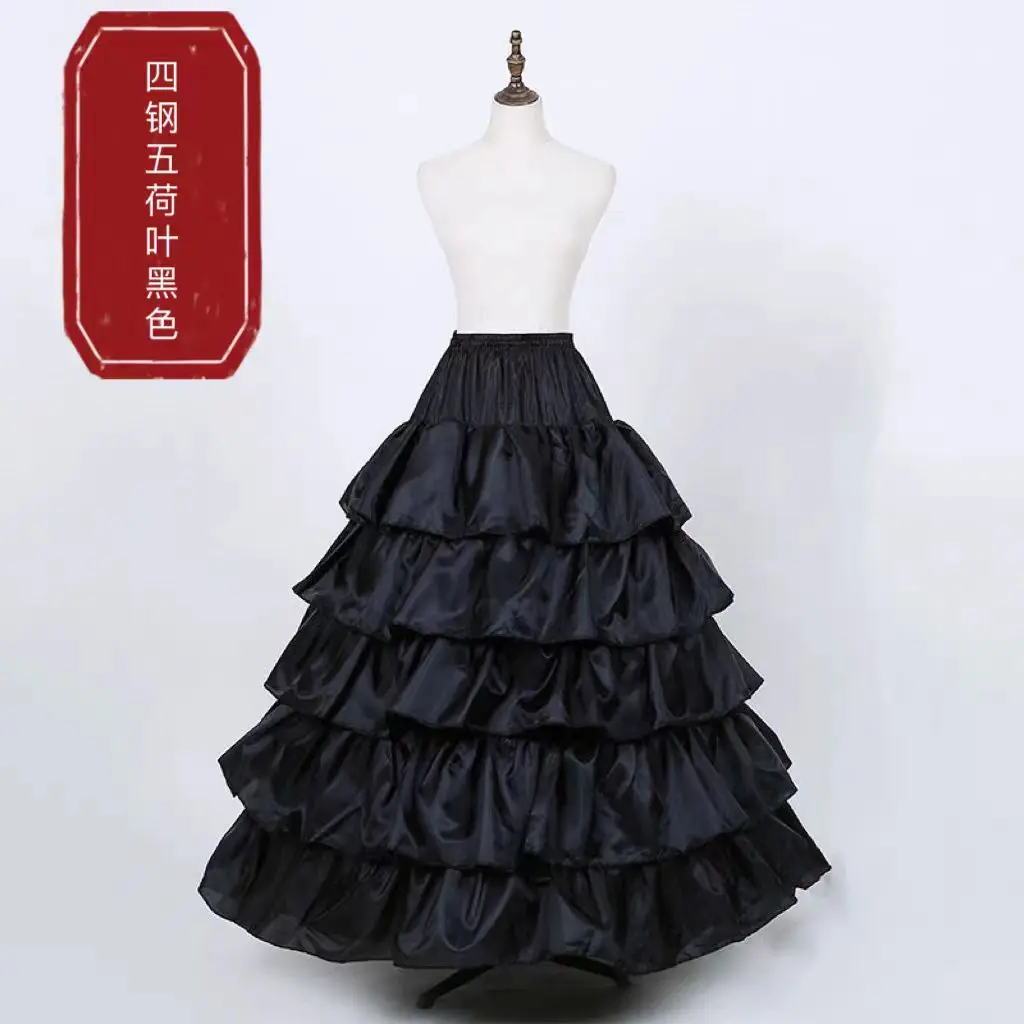 4 Hoops 5 Layers Ball Gown Petticoats Black Petticoat Crinoline Underskirt Big Ruffle Wedding Accessories Underskirts All Saints