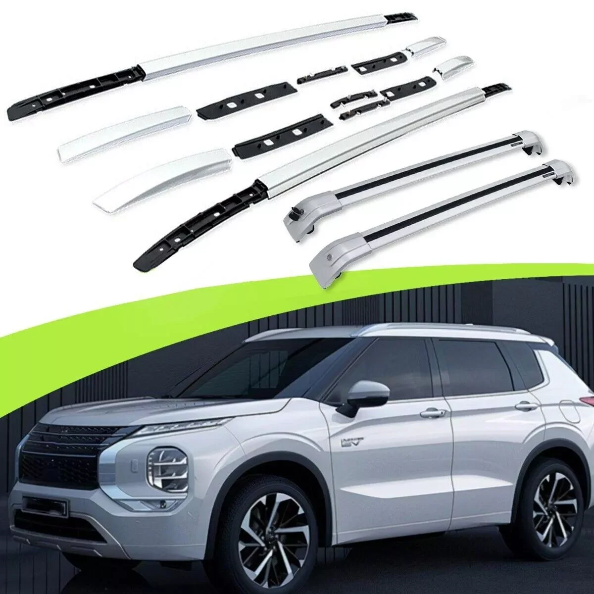 4Pcs for Mitsubishi Outlander 2022 2023 Roof Rail Racks Side Cross Bar Crossbar