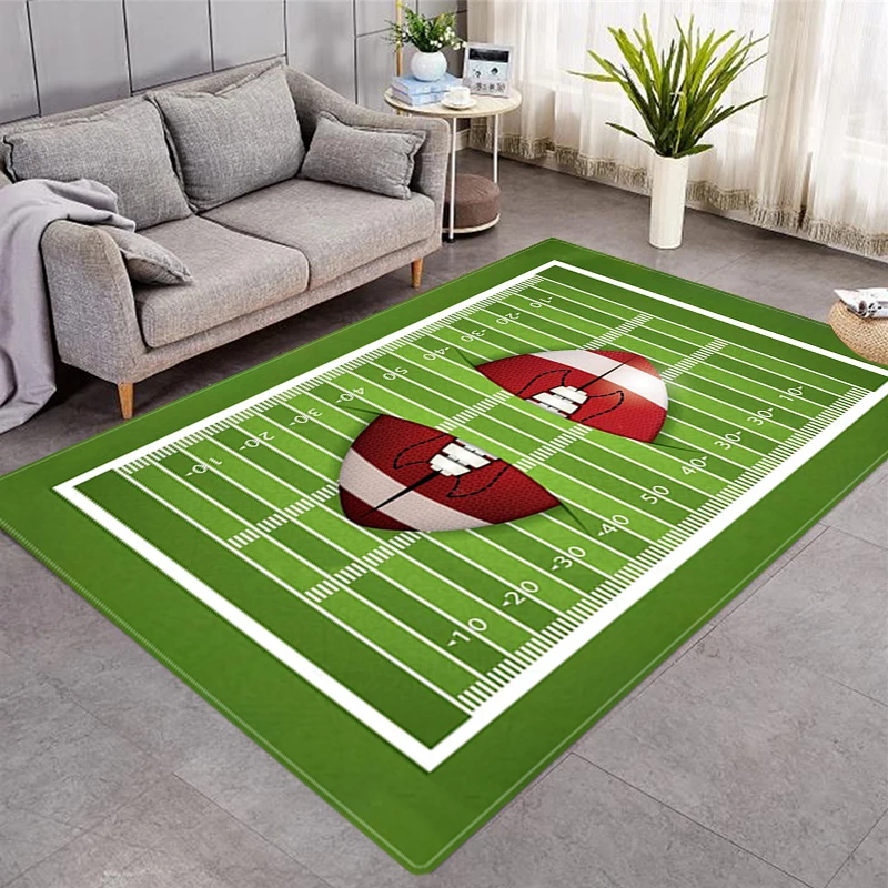 

3D Printing Rugby Scene Style Home Non-slip Rug Washable Rug Decoration Living Room Carpet Kitchen Small Rug