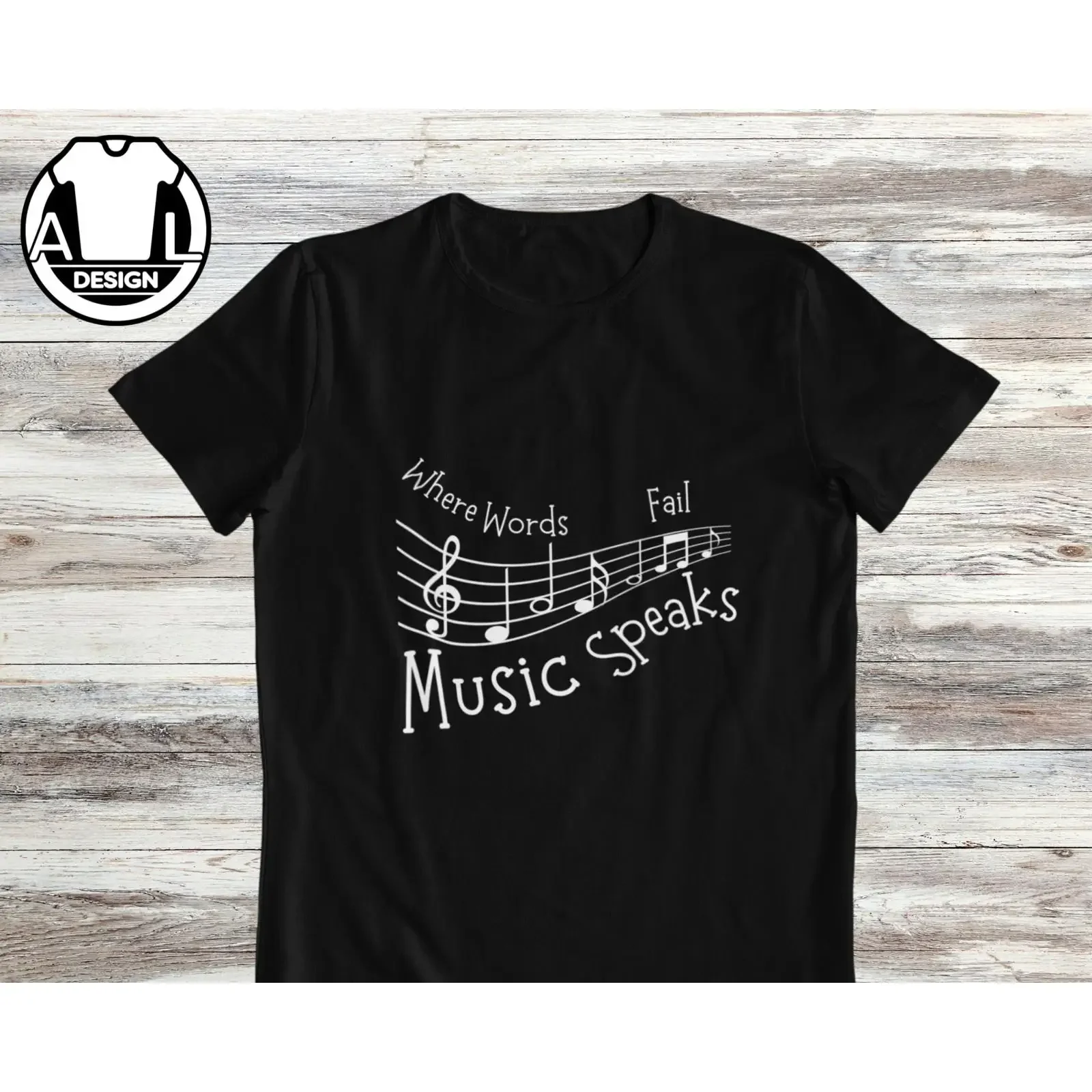 Music Quote T Shirt Where Words Fail Speaks vintage Washed Soft designer clothes Casual Versatile Top For Everyday Wear
